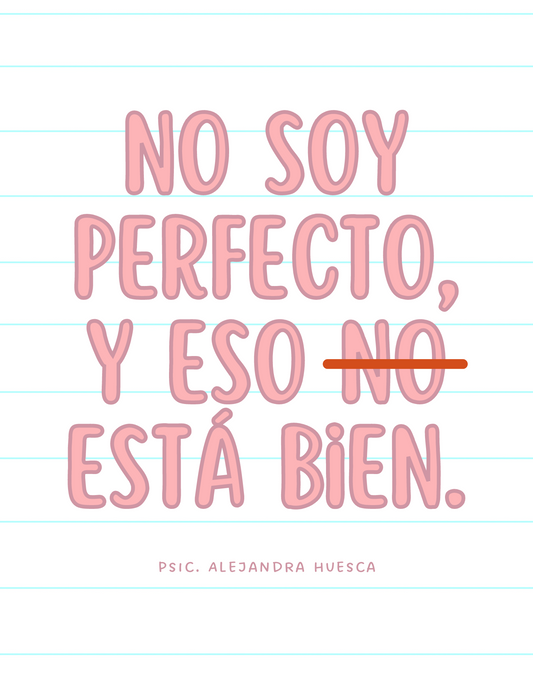 Libro de trabajo: "No soy perfecto, y eso está bien"